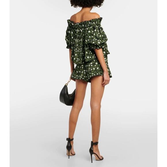 Agua by Agua Bendita Set Urucú Perla off-shoulder Blouse and Shorts Sz M - Picture 2 of 12